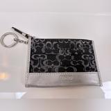 Coach Bags | Coach Card Case In Black And Silver With Key Ring | Color: Black/Silver | Size: 4x3