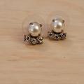 J. Crew Jewelry | Jcrew Faux Pearl And Diamond Earrings | Color: Gold/White | Size: Os