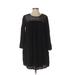 Gap Casual Dress - Shift Crew Neck 3/4 sleeves: Black Print Dresses - Women's Size Small