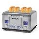 KitchMix Toaster 4 Slice, Bagel Stainless Toaster with LCD Timer, Extra Wide Slots, Dual Screen, Removal Crumb Tray (Stinless steel)