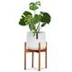 Fox & Fern Wooden Plant Stand for Plant Pots, Indoor Plant Stand, Sturdy & Adjustable Outdoor Plant Stand, Easy To Assemble Bamboo Flower Pot Plant Pot Stand, Eco-Friendly Plant Stands Indoor (Single)
