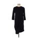 Zara TRF Casual Dress - Shift Crew Neck 3/4 sleeves: Black Print Dresses - Women's Size Small