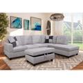 Gray Sectional - Aine Home 103" Wide Left Hand Facing Sofa & Chaise w/ Ottoman Linen/Microfiber/Microsuede | 35 H x 103 W x 32 D in | Wayfair