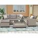 Wildon Home® Villeda Rectangular 4 - Person 36.2" Long Outdoor Dining Set w/ Cushions Glass/Metal in Gray | 36.2 W x 22 D in | Wayfair