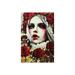 Everly Quinn Bleeding Roses by Victoria Obscure - Unframed Graphic Art Plastic/Acrylic in Black/Green/Red | 24 H x 16 W x 0.25 D in | Wayfair