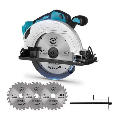 Akku Kreissäge 18V 180mm Handkreissäge Für Makita 18V Akku – mit 3 Sägeblättern