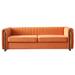 Modern Velvet Sofa, with Round Arm and Tufted Back, Multiple Cushion Seatm