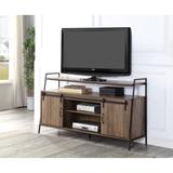 Farmhouse Style 60" TV Stand With 2 Sliding Barn Doors, 6 Storage Compartment (with 3 Shelfs), Media Console, Wooden TV Cabinet