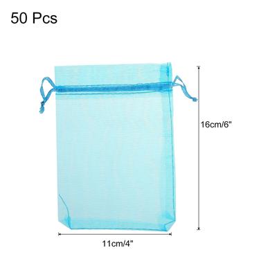 50pcs Organza Bags Drawstring Favor Pouches Sheer Mesh Bag for Gift