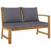 Golden acacia wood cushion terrace bench