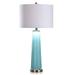 Galaxia - Contemporary Art Glass Table Lamp With LED Night Light In Base - Solapur Sky - White Shade