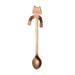 SANWOOD Spoon Cartoon Cats Long Handle Stainless Steel Coffee Tea Hanging Spoon Kitchen Supplies