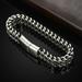 Naierhg Bracelet Polished Skin-Friendly Titanium Steel Men Braided Chain Bracelet for Brithday