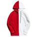 Wendunide 2024 Clearance Sales Hoodies for Men Men s Casual Patchwork Slim Fit Hoodie Outwear Blouse Sweatshirt Mens Hoodies Red S