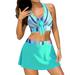 tankini bathing suits for women Two Piece Swimsuits For Women Swimsuits With Skirt 2 Piece Swimwear Color Block Bathing Suits