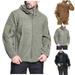 Aayomet Winter Coats For Men Men s Wool Blend Jacket Stand Collar Windproof Pea Coat Army Green XL