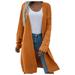iOPQO sweaters for women Women s Cardigan Mid Length Style Cardigan Sweater Coat New Style Autumn And Winter Women s Cardigan Yellow M