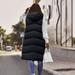 iOPQO Cardigan For Women Women s Long Winter Coat Vest With Hood Sleeveless Warm Down Coat With Pockets Quilted Vest Down Jacket Quilted Outdoor Jacket Black + 3XL