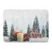 GODPOK Celebrating White Scene Christmas Snow Tree Burning Candle Celebrate Celebration Rug Doormat Bath Mat 23.6x15.7 inch