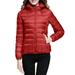 Dtydtpe 2024 Clearance Sales Women s Packable Down Jacket Lightweight Puffer Jacket Hooded Winter Coat Red Xxl