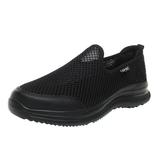zuwimk Men s Fashion Sneakers Mens Slip on Loafers Walking Tennis Shoes Laceless Running Blade Sneakers Black