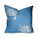 HomeRoots 410513 12 x 4 x 12 in. Blue & White Crab Zippered Coastal Throw Indoor & Outdoor Pillow