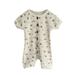 ZIZOCWA Baby Boy Romper Baby Boy Clothes Auntie Baby Girls Boys Floral Cotton Summer Short Sleeve Romper Jumpsuit Clothes Khaki Khaki66