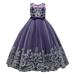 Rovga Toddler Girl Dress Clothes Flower Lace Dress For Kids Wedding Bridesmaid Pageant Party Formal Long Maxi Gown Big First Birthday Dance Prom Sequin Bowknot Puffy Tulle Dresses