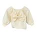 ZHAGHMIN Western Shirts for Girls Kids Toddler Baby Girls Solid Bowknot Long Ruffled Sleeve Blouse Tops Outfits Clothes Winter Clothes Size4T for Girls Light Shirts for Kids Baby Tee Shirts Girls Ki