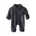 ZIZOCWA Boy Outfits Summer Boys Suit Jacket Baby Girls Winter Warm Thick Solid Cotton Long Sleeve Footed Romper Jumpsuit Clothes Grey Grey80