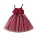 Little Girl Dress Kids Toddler Baby Girls Sleeveless Bowknot Star Lace Tulle Dresses Party Prom Ball Gown Princess Dress