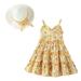 Little Girl Dress Toddler Girl s Fashion Summer Flower Baby Kids With Hat Girl s Sling Cake Floral 2Pcs Outfits