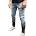 Qufokar Cargo Pants Men Pottery Slipper Men S Casual Trouser Pant Motorcycle Cool Print Personality Ripped Jeans Pant Casual Fashion Trouser