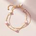 Anthropologie Jewelry | Anthropologie Double Layered Pink Pearl Bracelet | Color: Gold/Pink | Size: Os