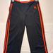 Adidas Pants & Jumpsuits | Adidas Dark Gray 3 Orange Stripes Capri Yoga Workout Pants Wms Sz Sm | Color: Gray/Orange | Size: S