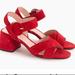 J. Crew Shoes | J.Crew Block Heel Cherry Suede Sandals Nwts Size 8 | Color: Red | Size: 8