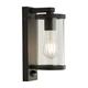 Searchlight 1Lt Light Outdoor Wall Porch Light with Pir - Black with Clear Glass