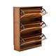 Aveo Shoe rack 3 Tier Shoe Cabinet Shoe Storage Rack Wooden Shoe Cupboard Organizer for Hallway with 3 Drawers and 3 Flip Doors Shoe Cabinet (Size : 50cm)