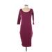 Tom's Ware Casual Dress - Bodycon: Purple Solid Dresses - Women's Size Medium