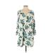 Old Navy Casual Dress - Shift: Teal Floral Dresses - Women's Size Small