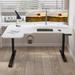 Inbox Zero Daycia Height Adjustable L-Shape Standing Desk Wood/Metal in White | 59 W x 40 D in | Wayfair 5BC1833B6BD74C0B83BFFA845EEDDDC4