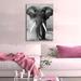 Hokku Designs Walking Elephant - Unframed Print on Canvas in Gray | 30 H x 20 W x 1.5 D in | Wayfair 8995D46BBA0848E99A37AC9AC04CF79D