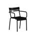 Latitude Run® Modern Commercial Grade 2 Slat Indoor/Outdoor Steel Bar Stool in Black | 32.75 H x 22.75 W x 23 D in | Wayfair