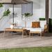 George Oliver Windcrest Solid Wood 3 - Person Seating Group w/ Cushions Wood/Natural Hardwoods in Gray | Outdoor Furniture | Wayfair