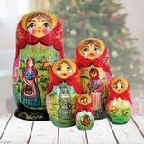 G.Debrekht 130251 Russia Nested Dolls Easter Story 5 Nest Doll 6.5 in.