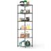 Ufurpie 6-Tier Fan-Shaped Metal Adjustable Shelving Storage Shelf Freestanding Shelving Unit for Corner 420 lbs Weight Capacity Black