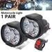 MTFun 10W DC 9V-15V LED Motorcycle Headlight Waterproof 6 Round LED High Beam LED Headlights Spot Light with Reflector and Switch for Motorcycles ATVs SUVs and Scooters