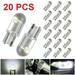 GLFILL 20Pcs T10 Led Cob 6000K White W5W 168 Car Interior Lights Dome Reading Map Light