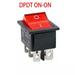 Mingyiq DPDT ON-ON Rocker Switch w/RED Neon Lamp KCD2 16A/250VAC