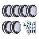 QJUHUNG LED Puck Lights Battery Operated Under Cabinet Lighting 16 Color Changing Puck Lights with Remote Control & Timing Dimmable LED Closet Lights for Kitchen Cabinet and Closet (6 Packs)